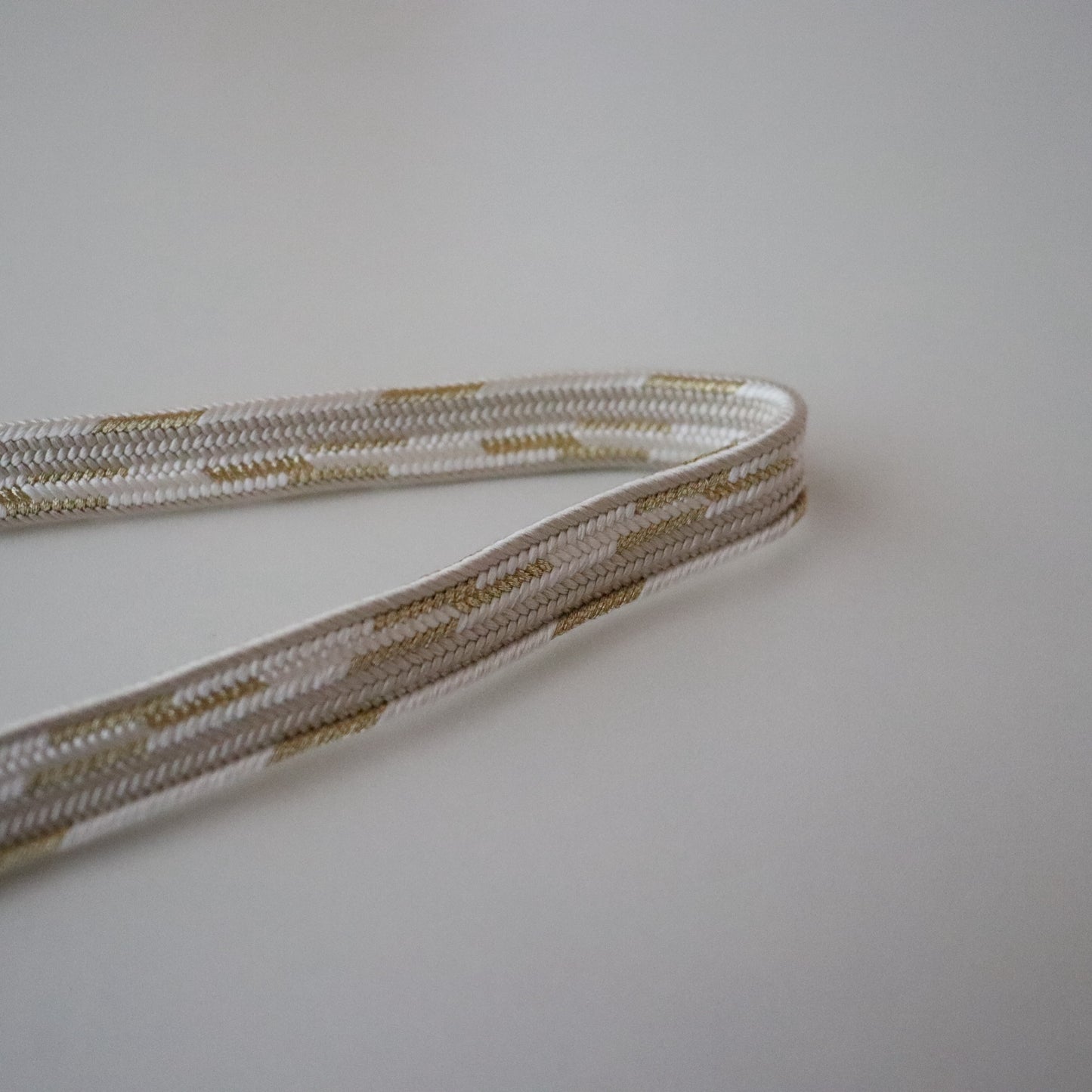 帯締め「貝ノ口縞撚房 - wht」和小物さくら