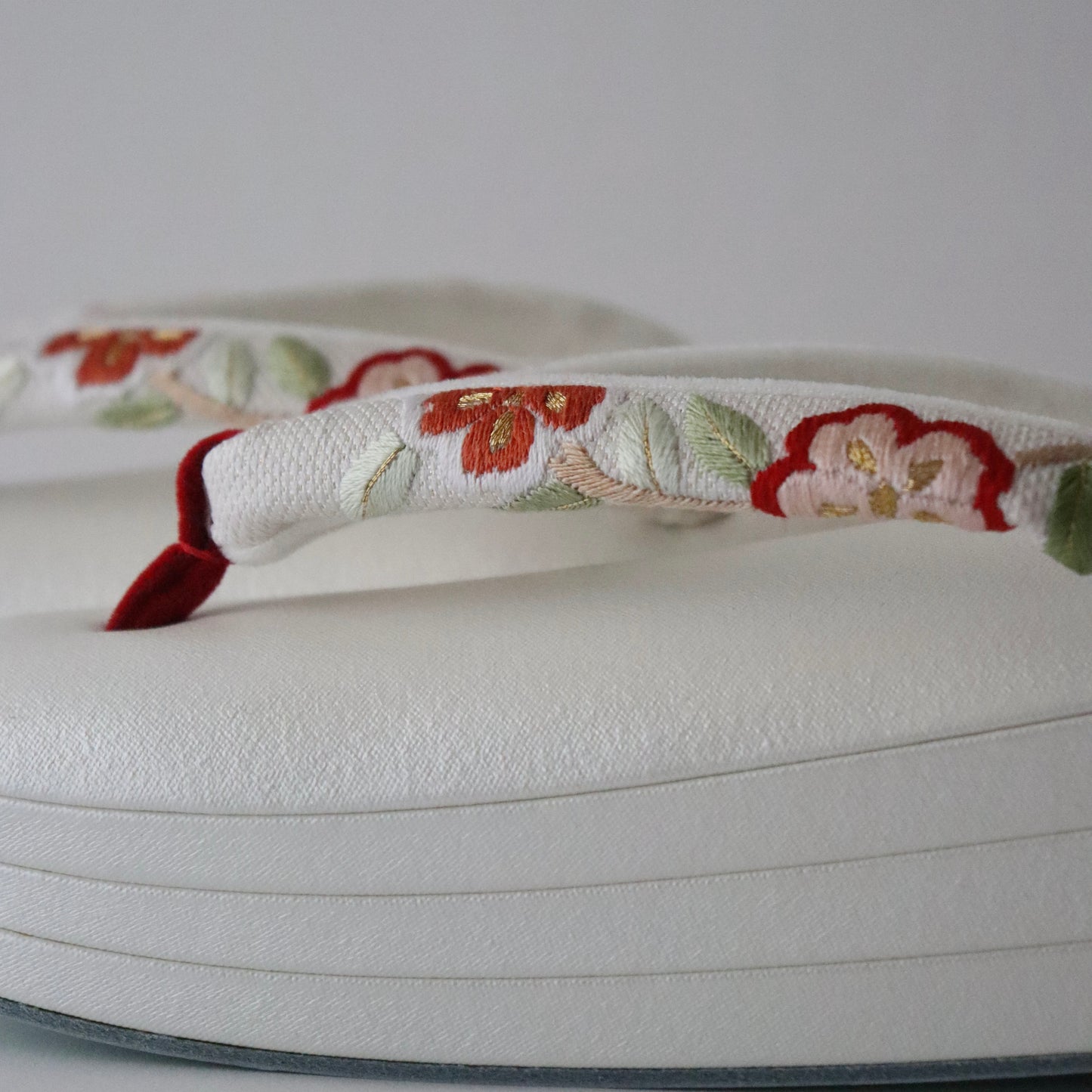 草履バッグセット「地紙と枝垂れ桜 - wht」和小物さくら