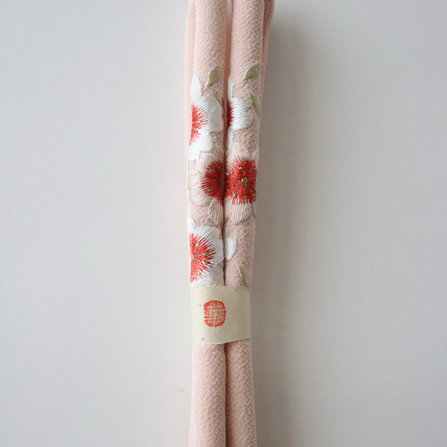 帯締め | 七五三 | 七歳 | 正絹 | 丸ぐけ | 桜 | 刺繍 | 薄紅 | 大原商店