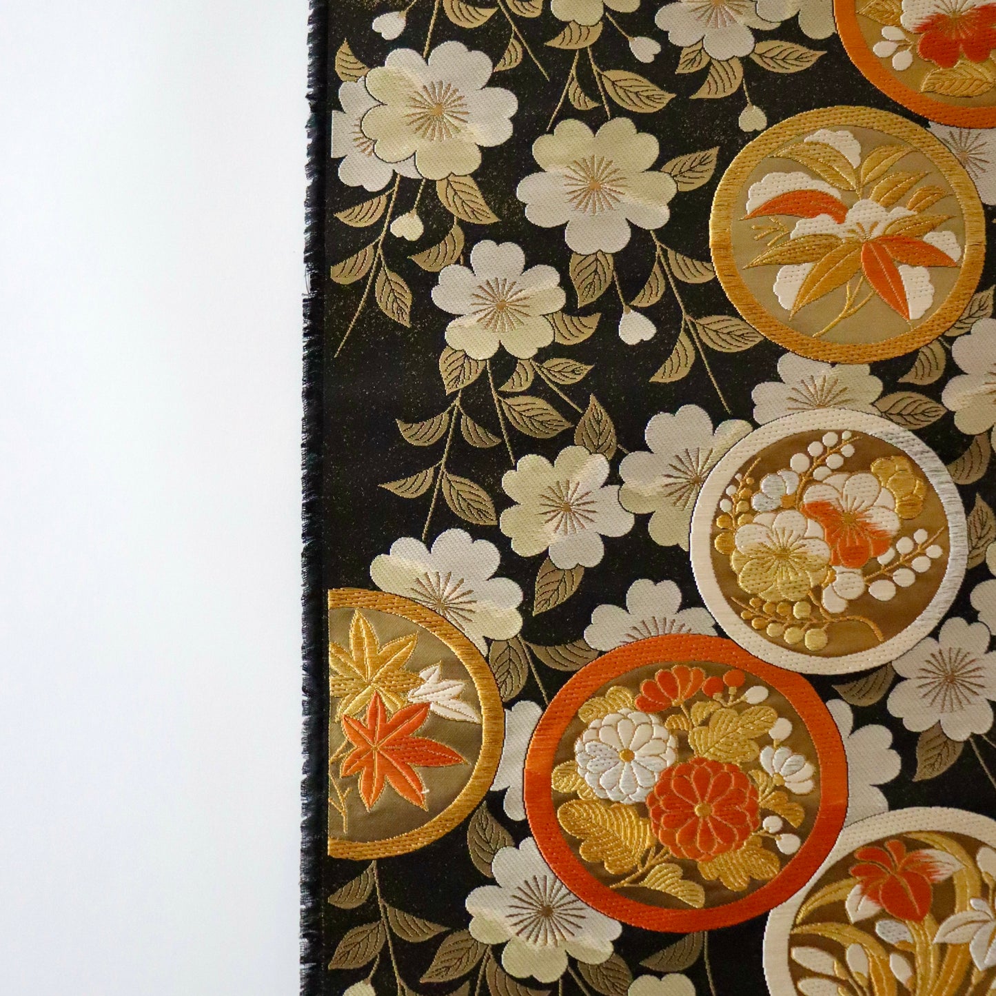 袋帯「桜狂言丸文」梅垣織物