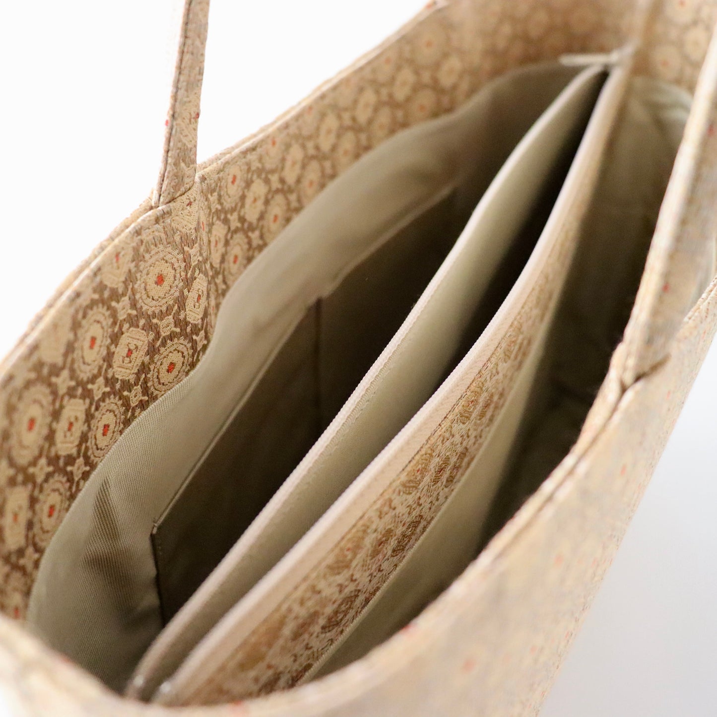 西陣織バッグ「変わり亀甲 - bg」大原商店