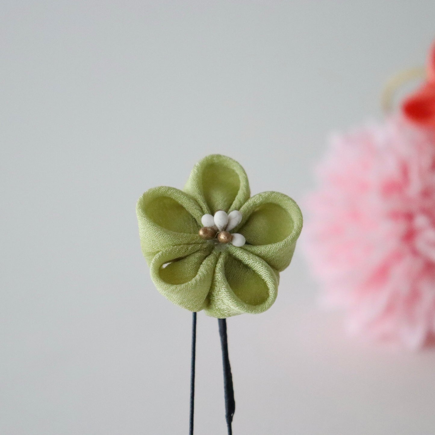 髪飾り「つまみ細工 - 三つ花」大原商店