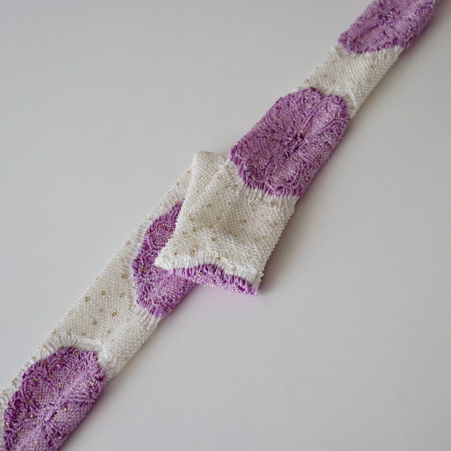 絞染帯揚げ「八重桜輪 - wht.p」大原商店