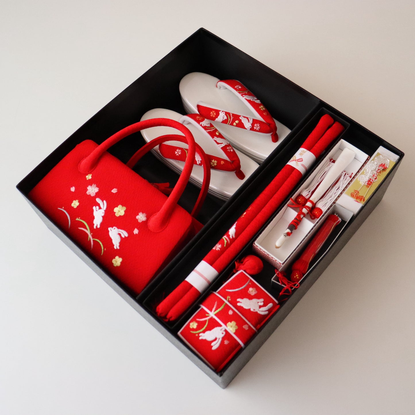 七歳向け「小物6点セット / 兎 rd」和装小物やまざき