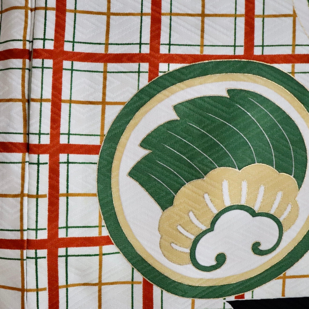 男児初着「格子に丸文」高橋啓