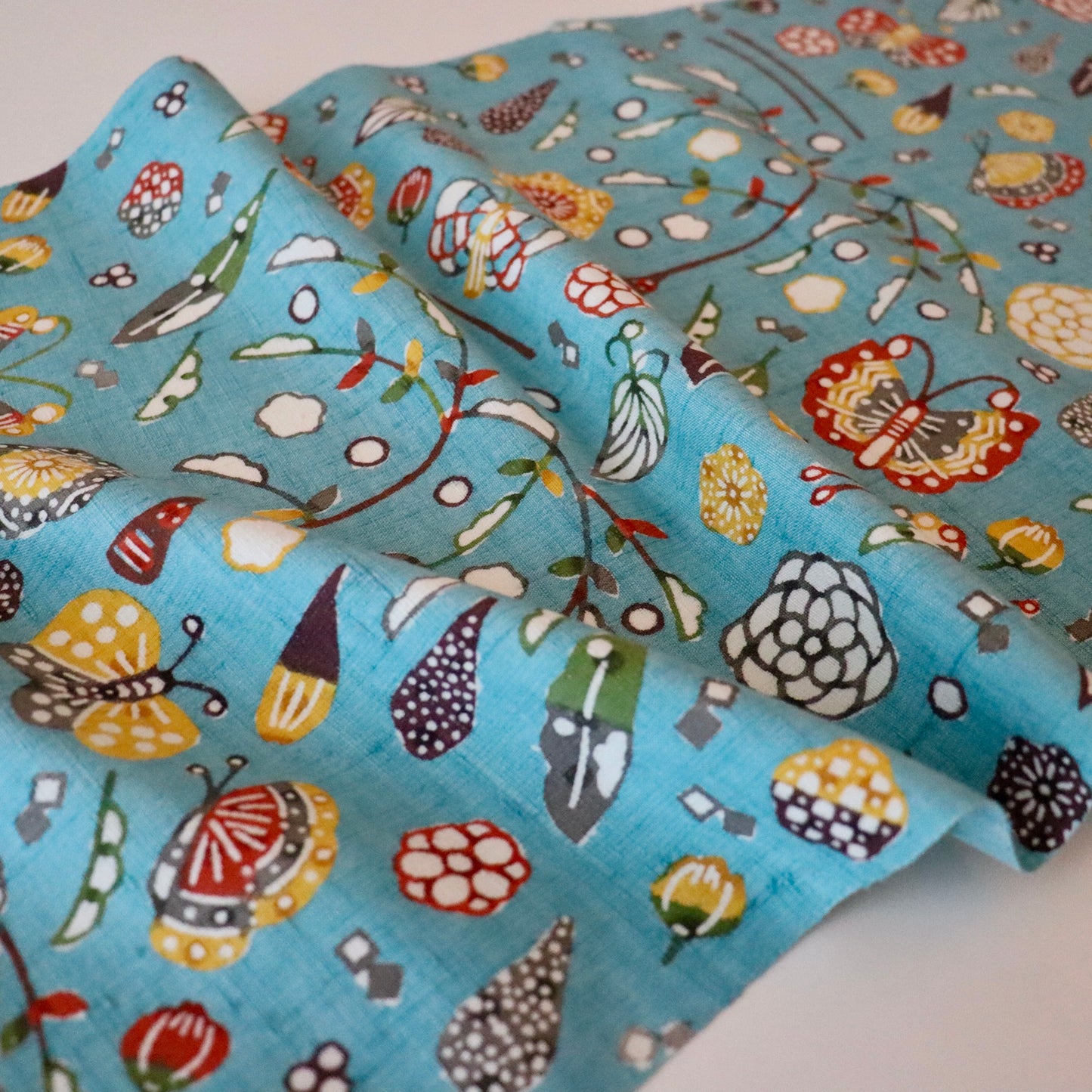 九寸名古屋帯「型絵染 - めぐる春を待って」岡本紘子