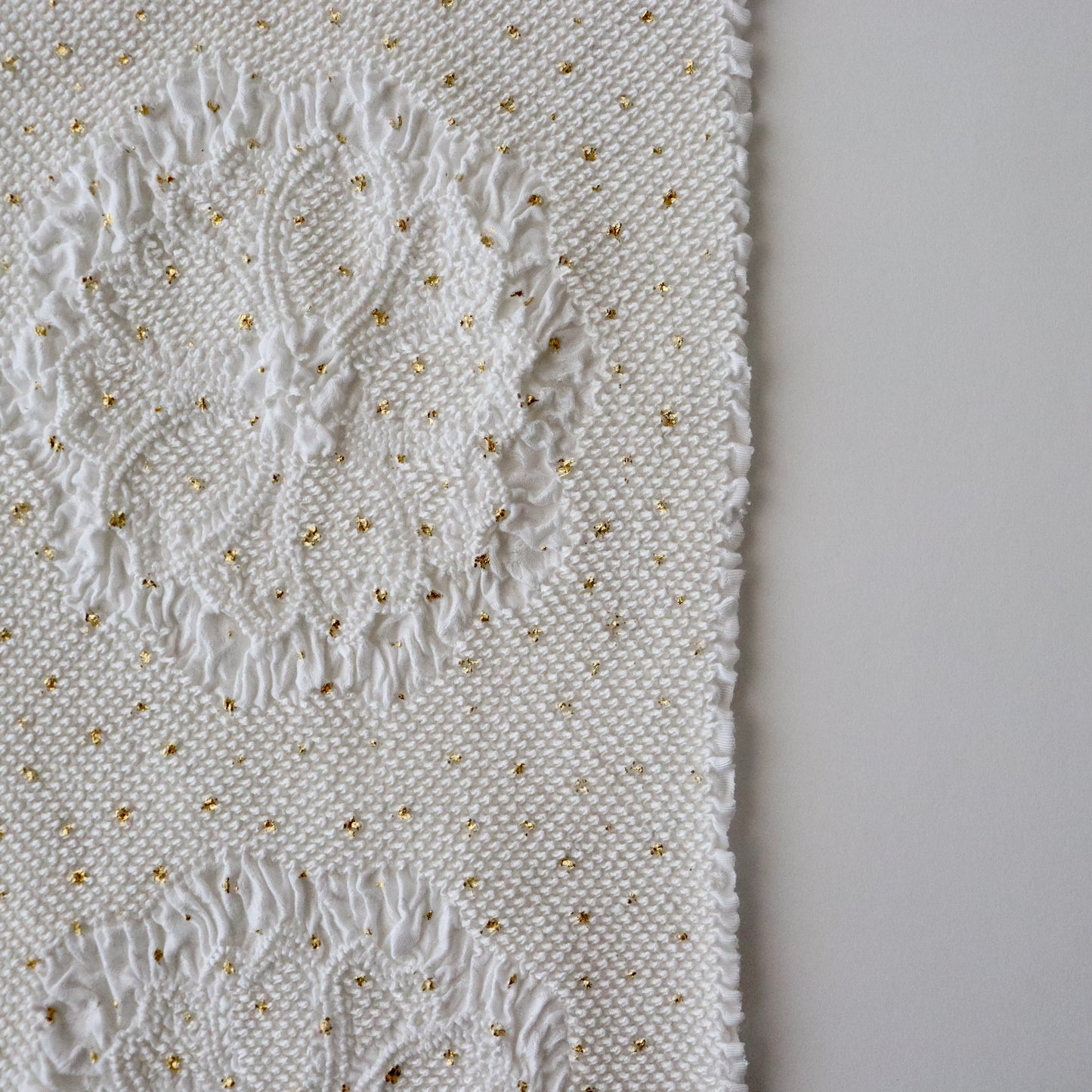 絞染帯揚げ「八重桜輪 - 白」大原商店