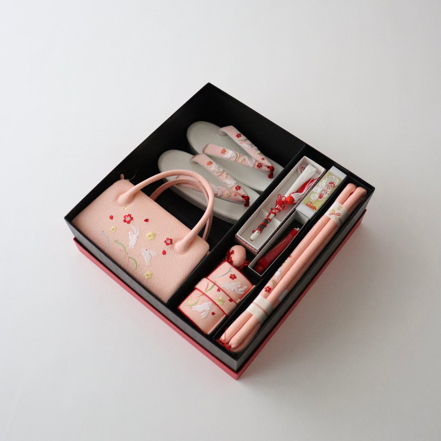 七歳向け「小物6点セット / 兎 pnk」和装小物やまざき