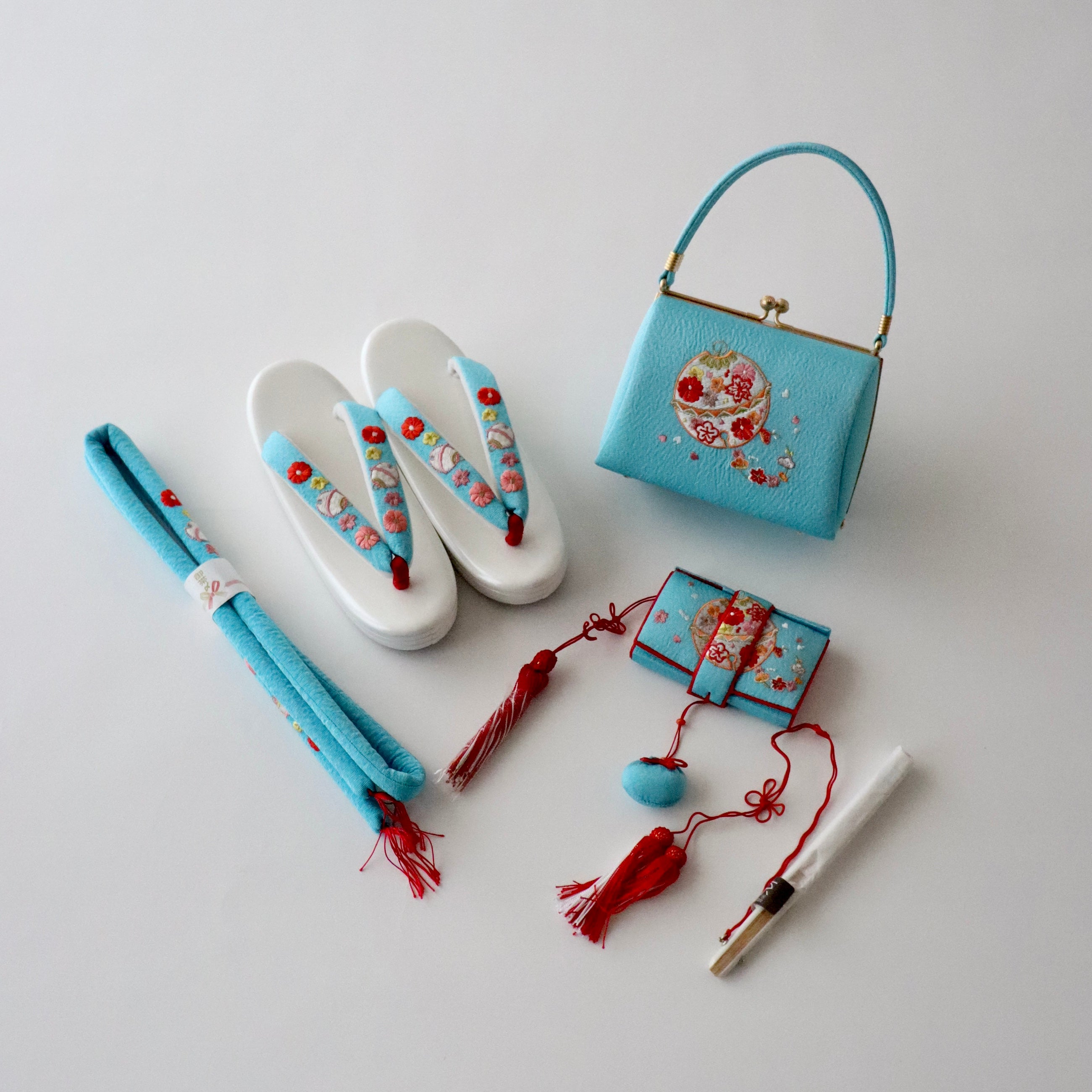 七歳向け「小物6点セット / 鈴 turq」和装小物やまざき – 荒井呉服店
