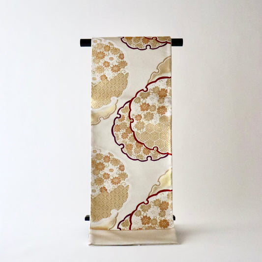 袋帯「雪輪重ね」岡文織物