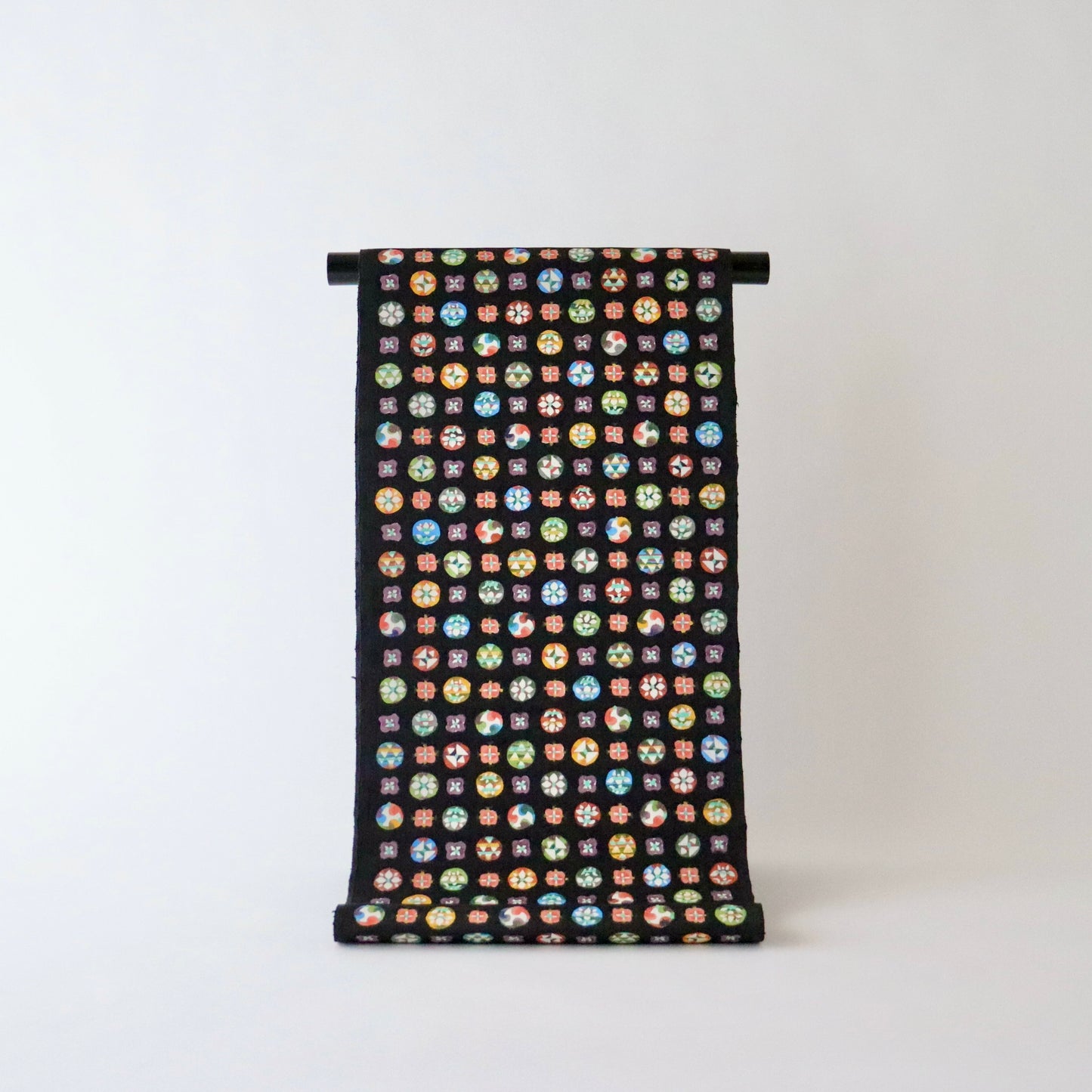 九寸名古屋帯「型絵染 - 丸紋」小島貞二