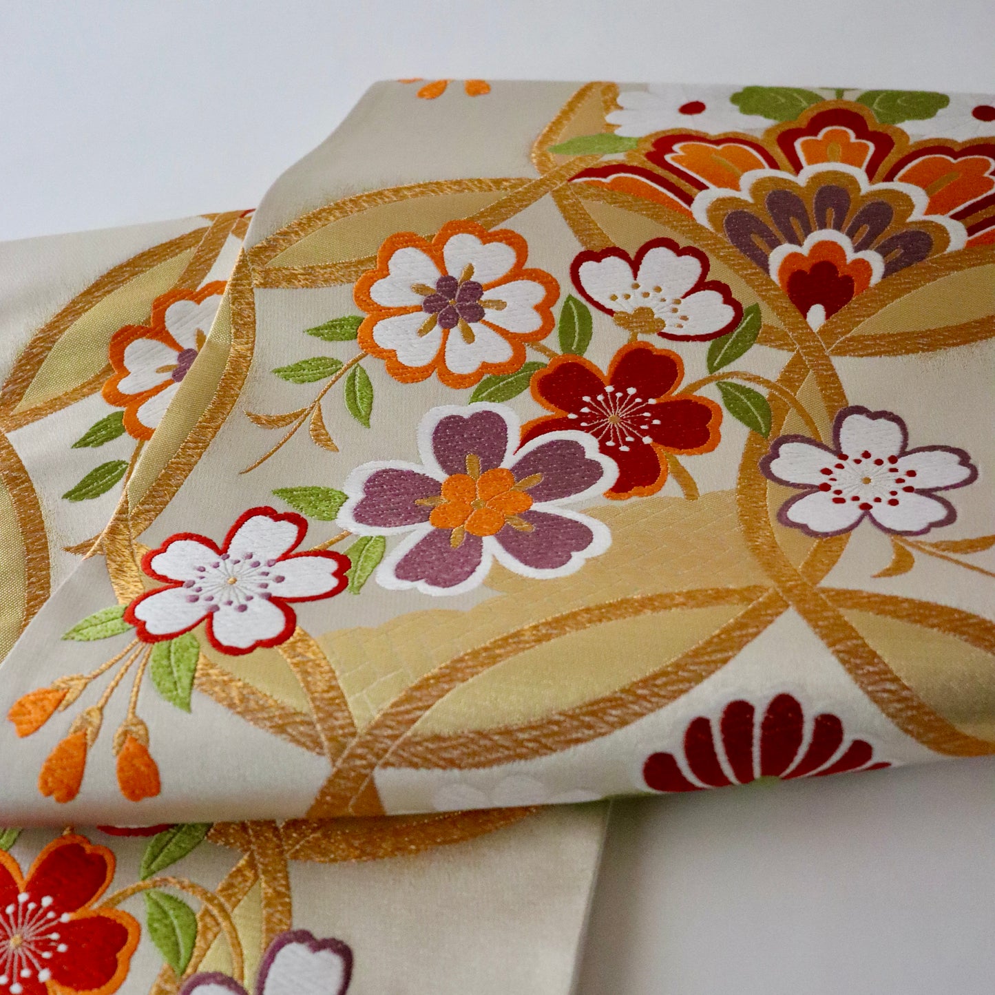 袋帯「輪繋華文」岡文織物