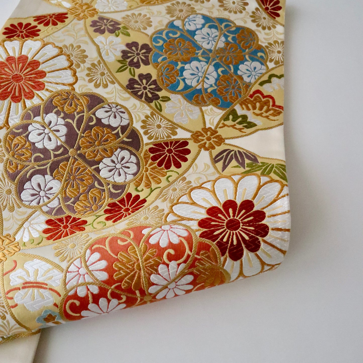 袋帯「春秋 七宝花散文」となみ織物