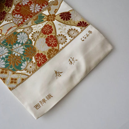 袋帯「春秋 七宝花散文」となみ織物
