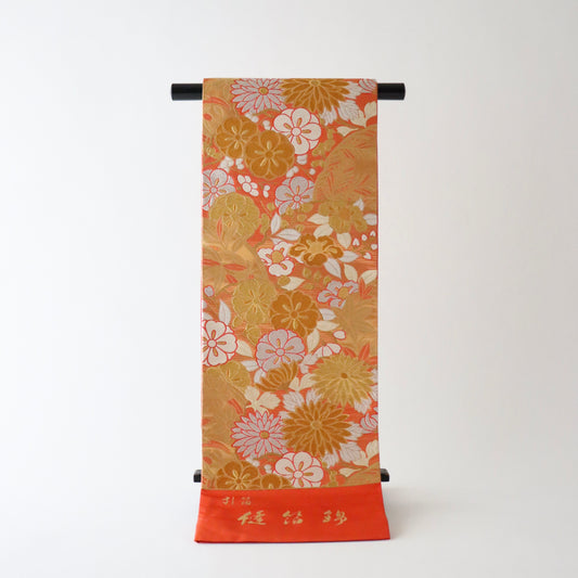 袋帯「花苑青海文」梅垣織物