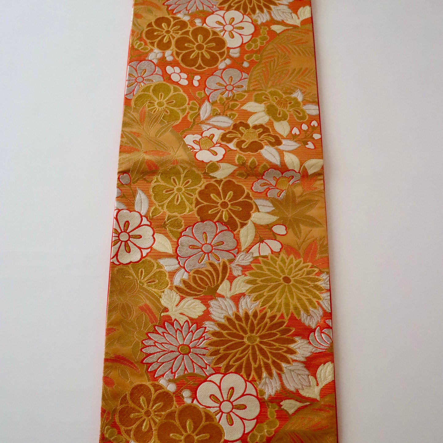 袋帯「花苑青海文」梅垣織物