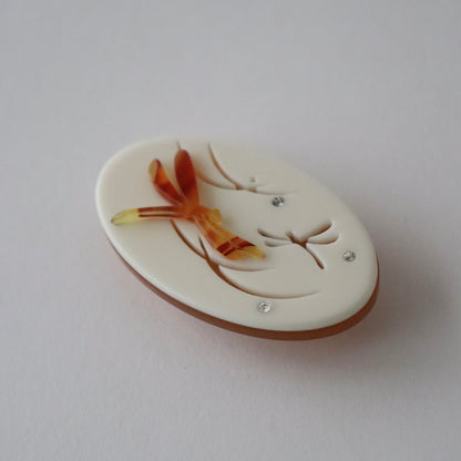 帯留「露芝蜻蛉」