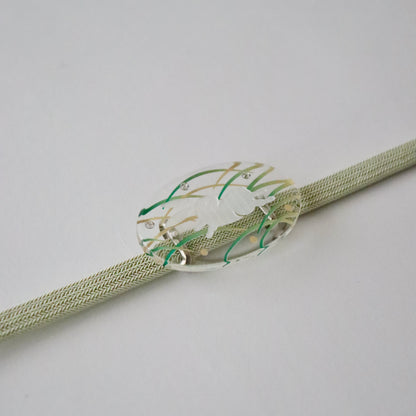 帯留「露芝と兎 - grn」大原商店