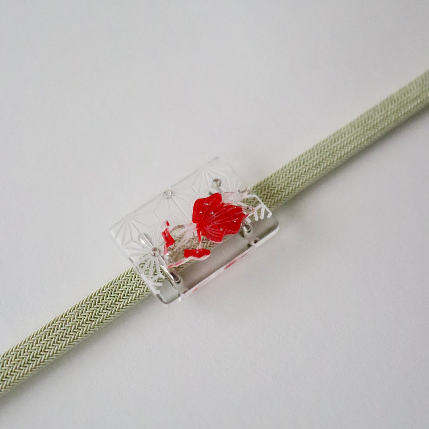帯留「切子金魚 - rd」大原商店