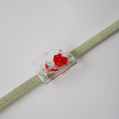 帯留「切子金魚 - rd」大原商店
