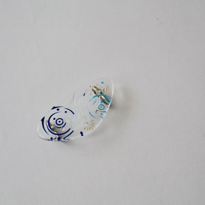 帯留「水紋金魚 - bl」大原商店
