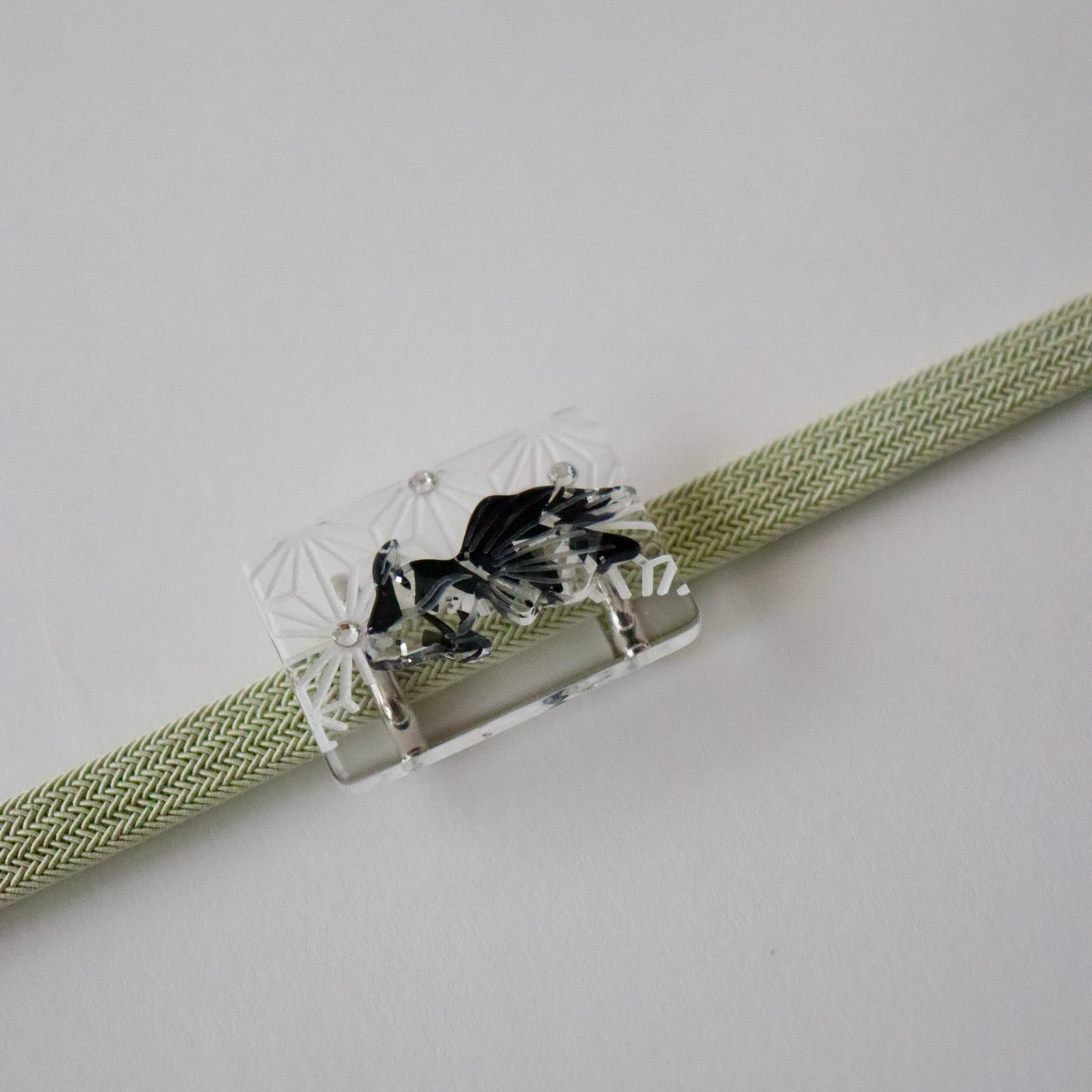 帯留「切子金魚 - blk」大原商店