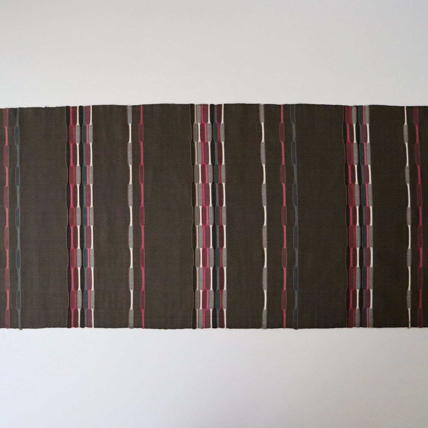 九寸名古屋帯「草木染手織 - 吉野間道」藤山千春 / 錦霞染織工房