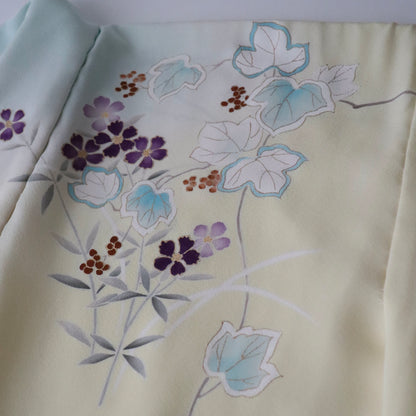 訪問着「手描き京友禅 - 琳派岩草花流水」工芸染匠 成謙