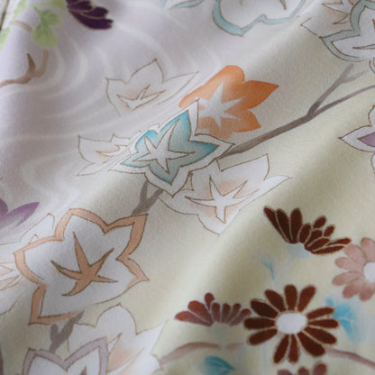 訪問着「手描き京友禅 - 琳派岩草花流水」工芸染匠 成謙