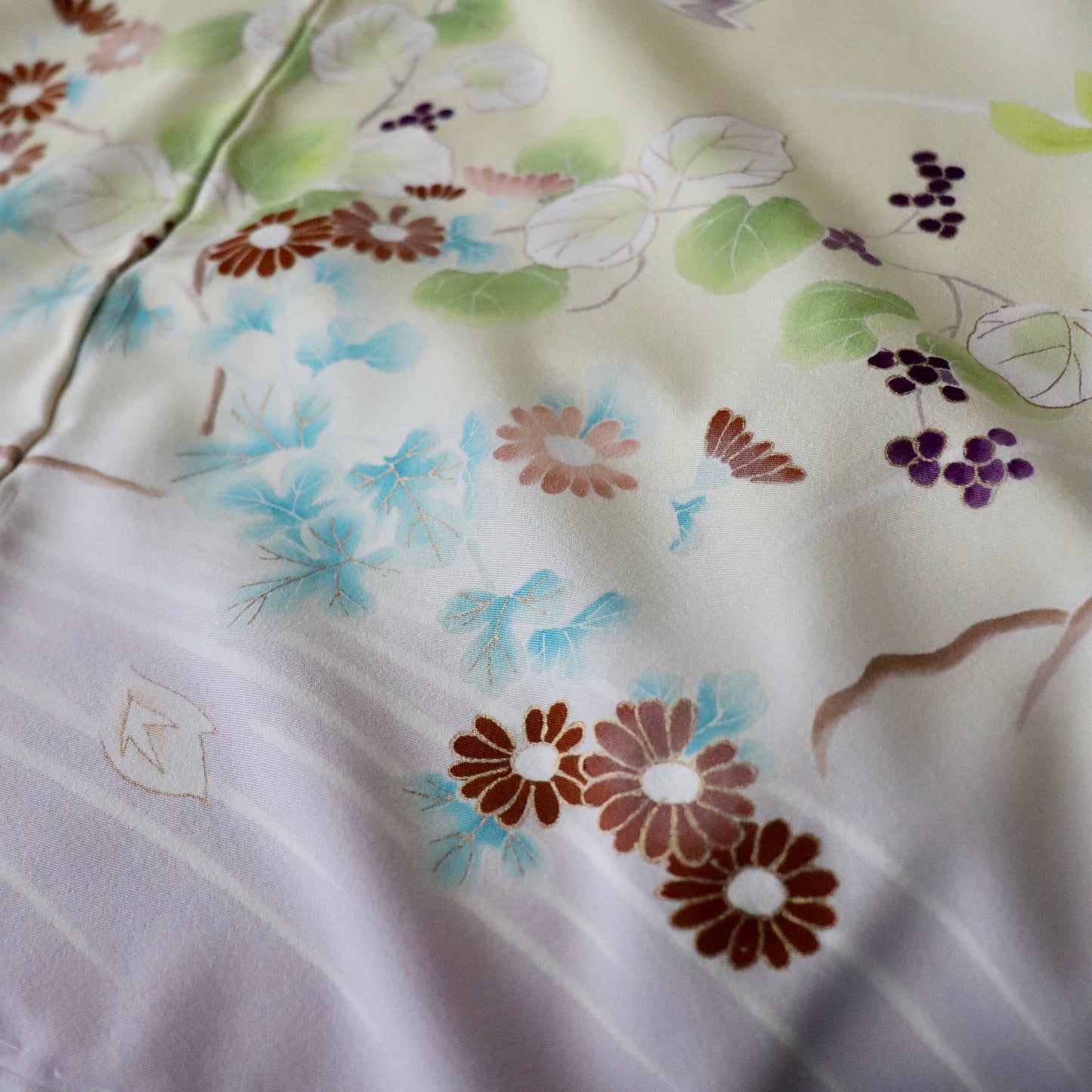 訪問着「手描き京友禅 - 琳派岩草花流水」工芸染匠 成謙