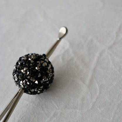 かんざし「ラメ・ミラーボール blk」大原商店