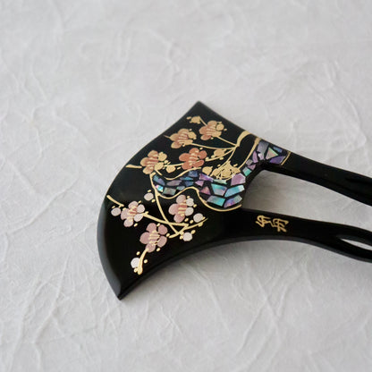 かんざし「梅に螺鈿蒔絵」大原商店