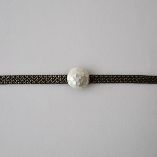 帯留「螺鈿 - ミラーボール wht」大原商店