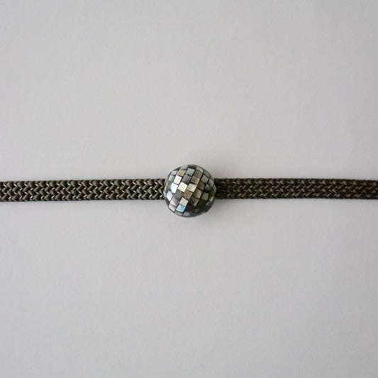 帯留「螺鈿 - ミラーボール sil」大原商店