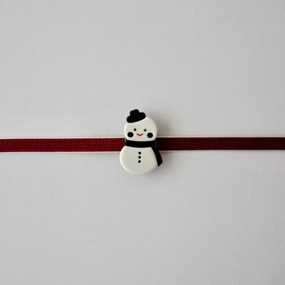 帯留「雪だるま blk」大原商店