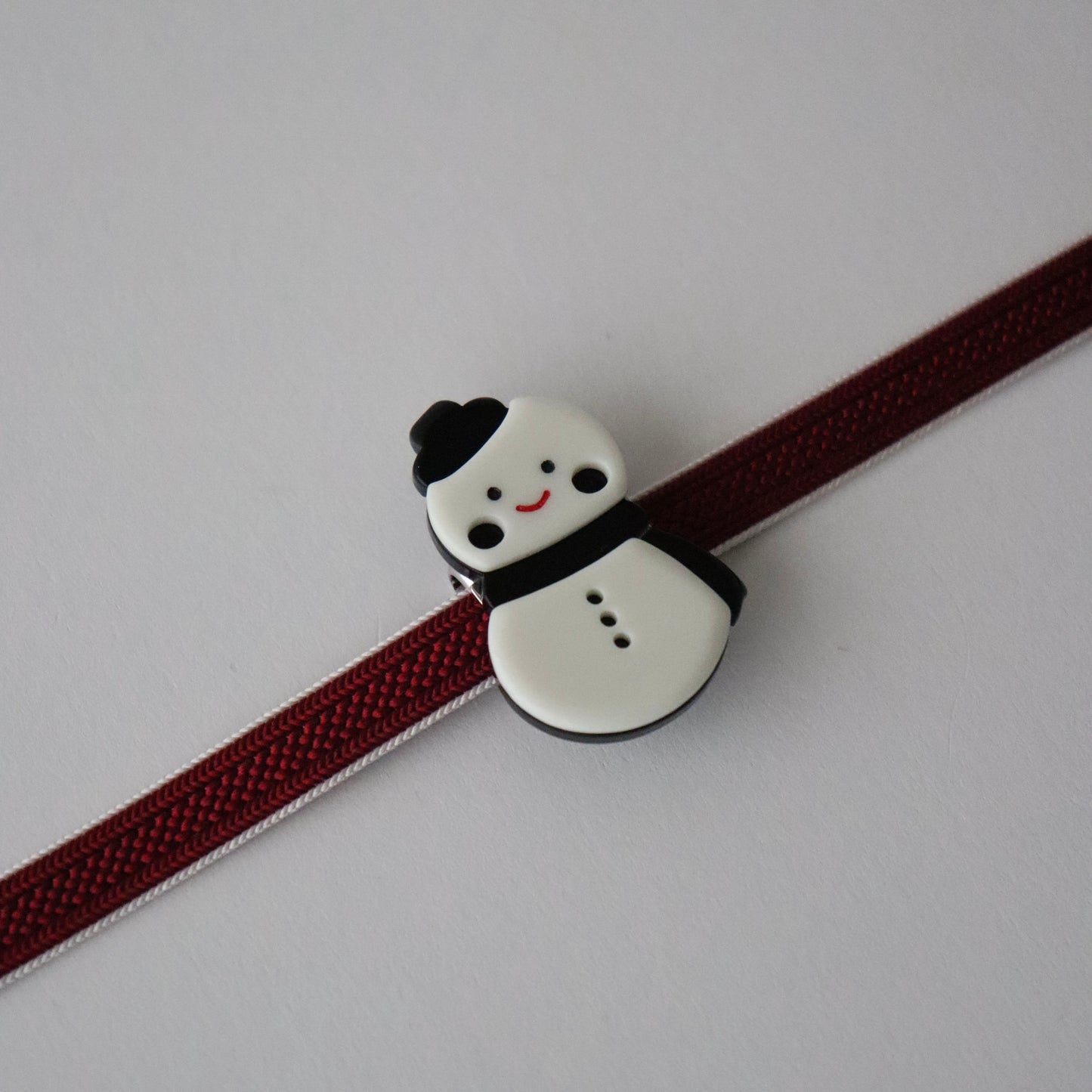 帯留「雪だるま blk」大原商店