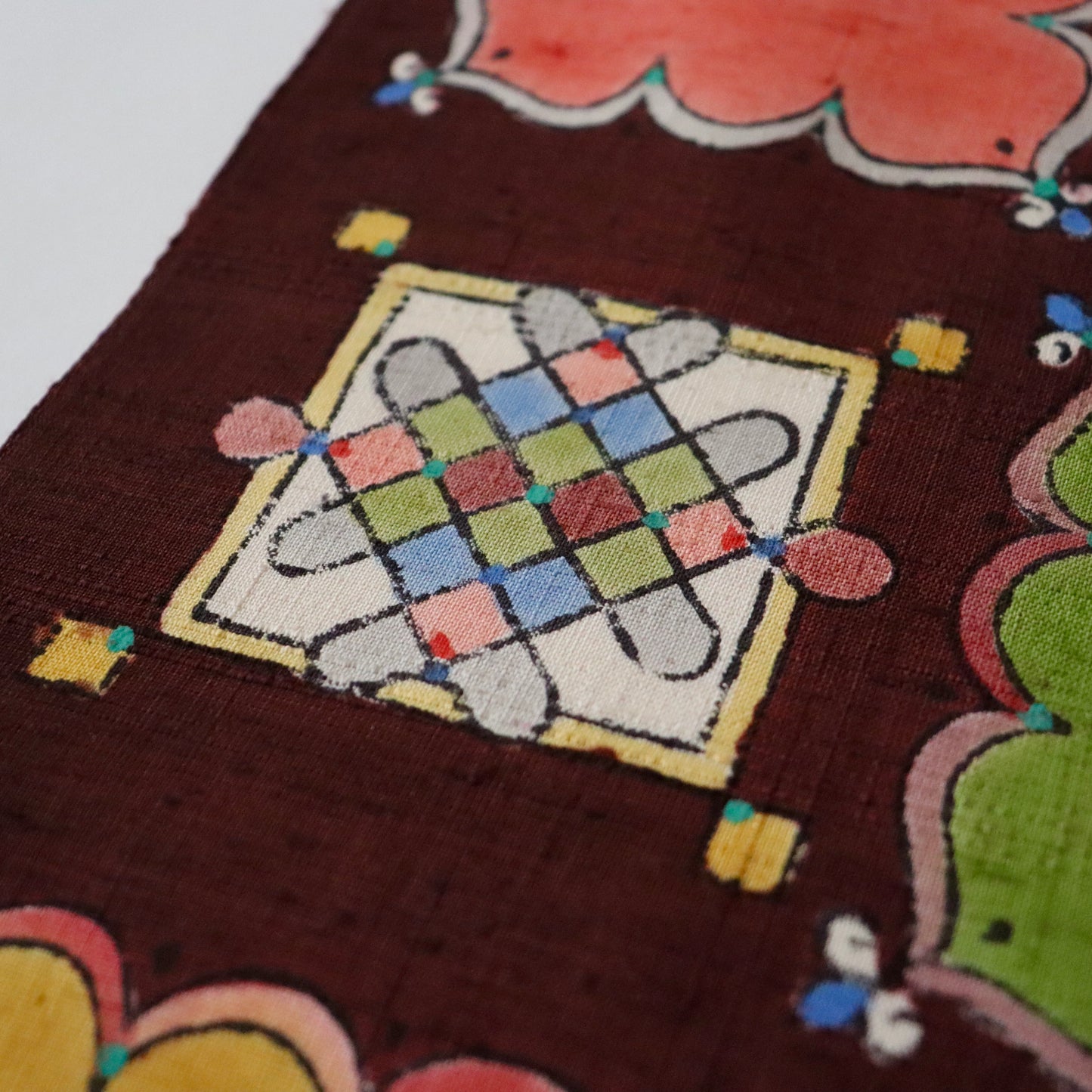 九寸名古屋帯「木版更紗 - 飾り窓」小島貞二