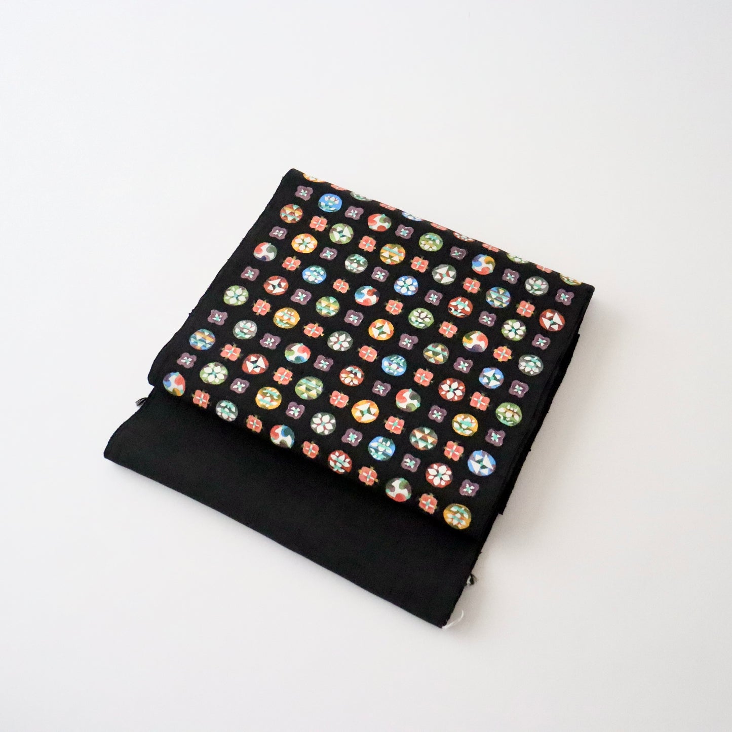 九寸名古屋帯「型絵染 - 丸紋」小島貞二