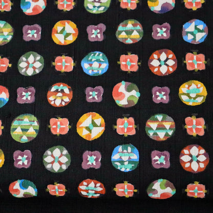 九寸名古屋帯「型絵染 - 丸紋」小島貞二