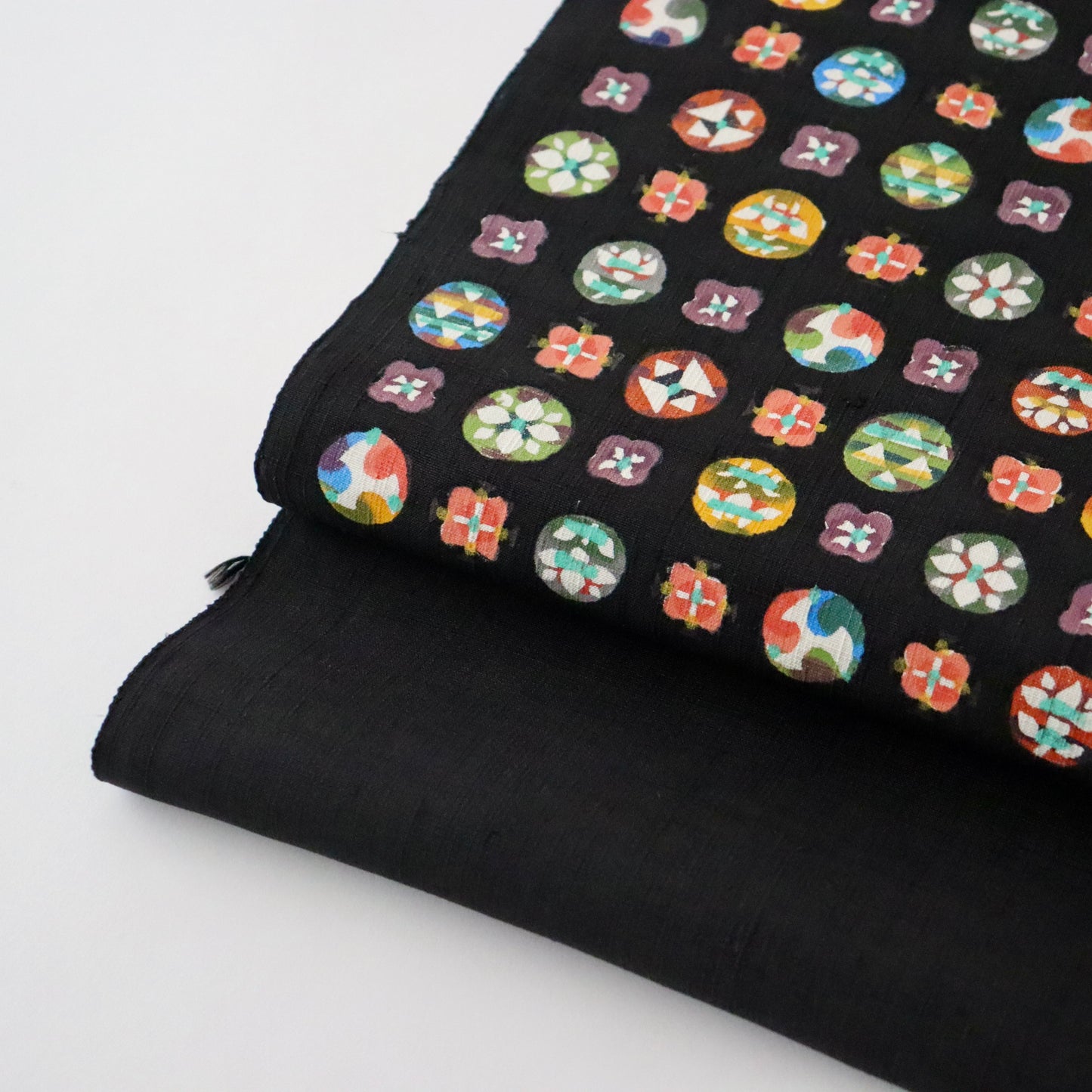 九寸名古屋帯「型絵染 - 丸紋」小島貞二