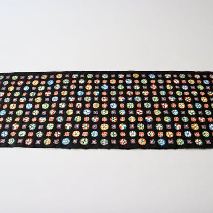 九寸名古屋帯「型絵染 - 丸紋」小島貞二