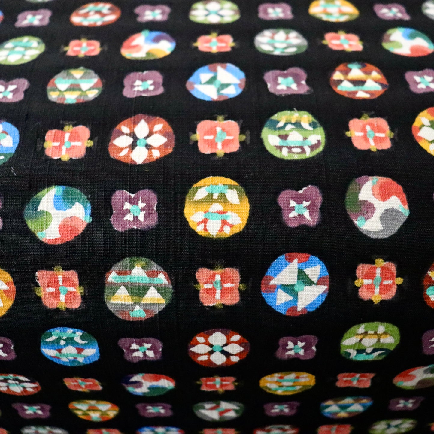 九寸名古屋帯「型絵染 - 丸紋」小島貞二