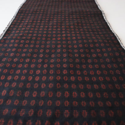 本場結城紬「大正絣 墨黒緋紋」小倉商店