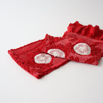 絞染め帯揚げ「立涌花 - rd」和小物さくら