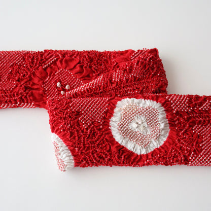 絞染め帯揚げ「立涌花 - rd」和小物さくら