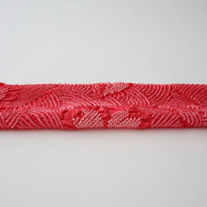 絞染帯揚げ「桜流水 - 躑躅色」
