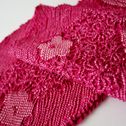 絞染帯揚げ「華流れ - 紅」