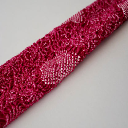 絞染帯揚げ「華流れ - 紅」