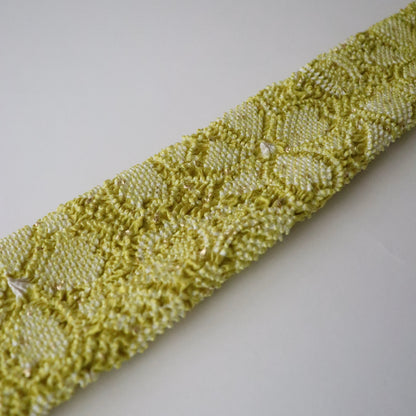 絞染帯揚げ「八重桜 - 黄緑」大原商店