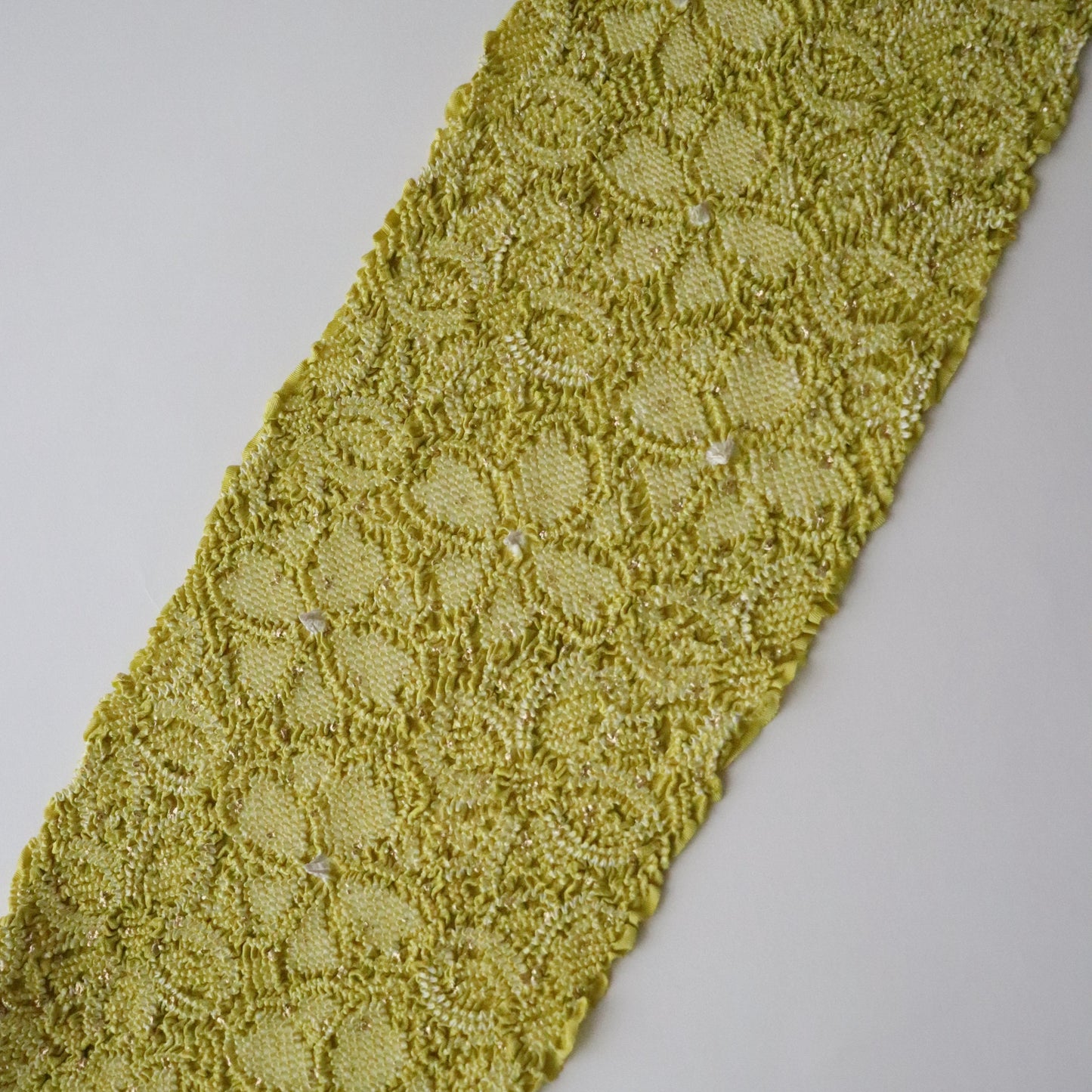 絞染帯揚げ「八重桜 - 黄緑」大原商店